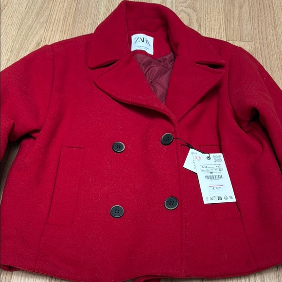 Zara Girls Peacoat Red Wool NWT - Picture 5 of 6
